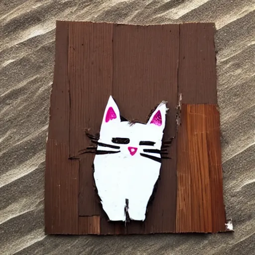 Image similar to cat made of bark