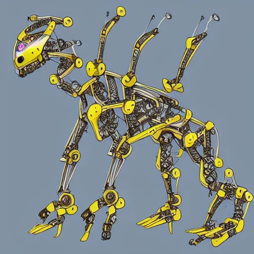 Image similar to robot pokemon anatomy schematics hyper realistic