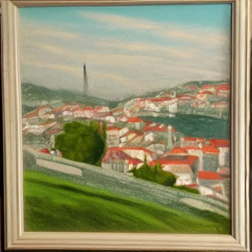 Prompt: the seven hills of lisbon, pastel soft colors, in the style of danny mcbride, knyazev konstantin