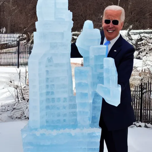 Image similar to joe biden ice sculpture