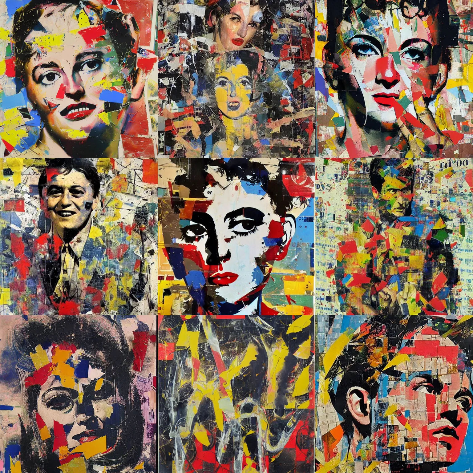 Prompt: artwork by mimmo rotella