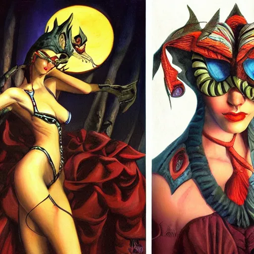 Image similar to Paintings inspired by Gerald Brom's Harlequin