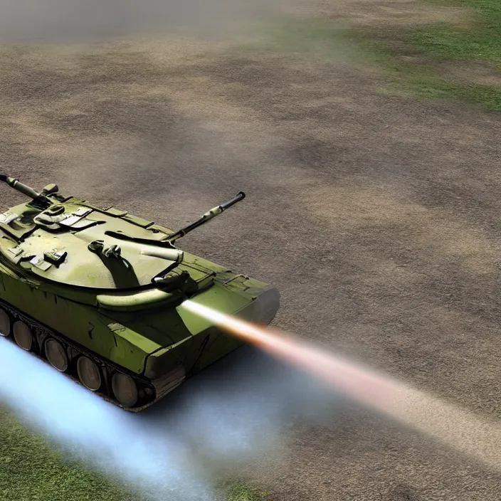 Image similar to t - 9 0 m firing at t 7 2 b 3 m photo realistic