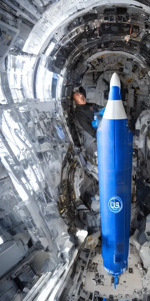 Image similar to jeff bezos sitting inside of a blue origin rocket that's parachute has failed, hyper realistic, sony 5 0 mm lens