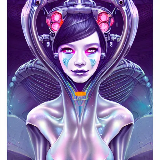 Prompt: cybernetic alien princess, extremely detailed, sharp focus, portrait, smooth, digital illustration, by james jean, by rossdraws, frank franzzeta, sakimichan