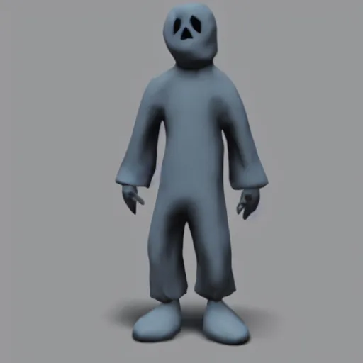 Image similar to a spooky ghost. playstation 1 3 d model.