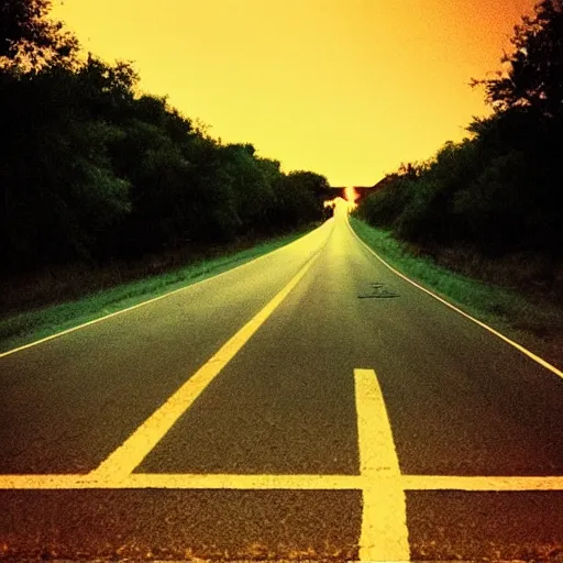 Prompt: “Texas road at night”