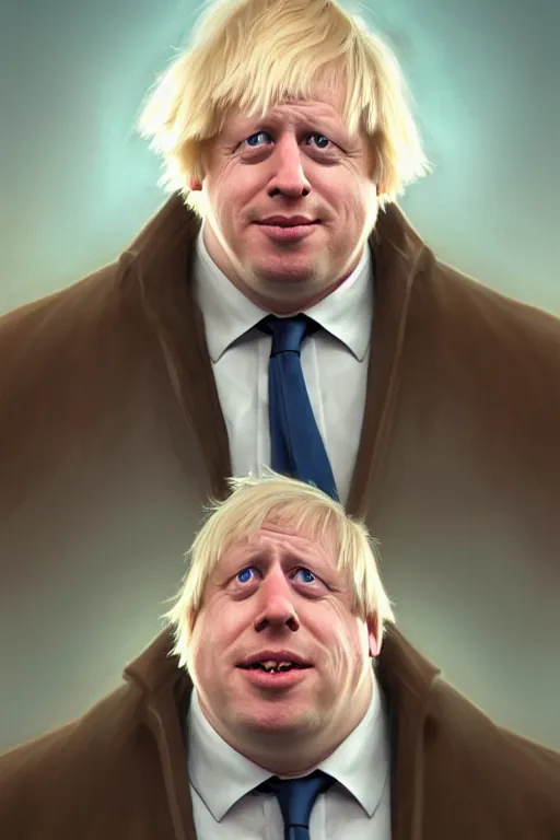 Image similar to Boris Johnson as a Family Guy character, realistic portrait, symmetrical, highly detailed, digital painting, artstation, concept art, smooth, sharp focus, illustration, cinematic lighting, art by artgerm and greg rutkowski and alphonse mucha