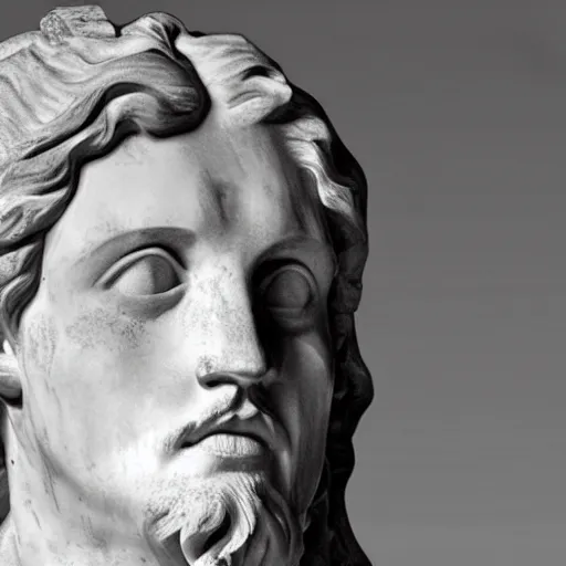 Image similar to johnny depp as a greek marble statue