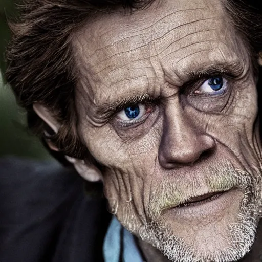 Image similar to willem dafoe in the role of gendalf the grey