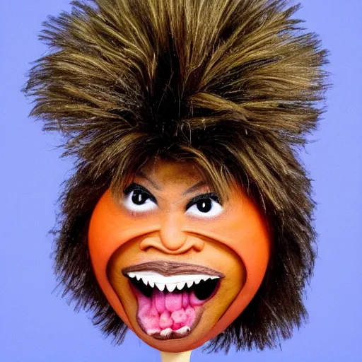 Image similar to tina turner face on a turnip vegetable