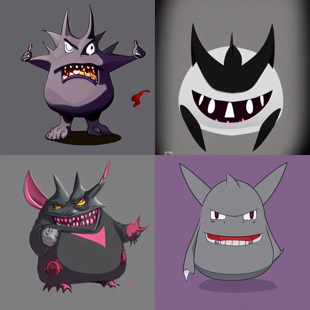 pokemon gengar, digital art, arstation, Stable Diffusion