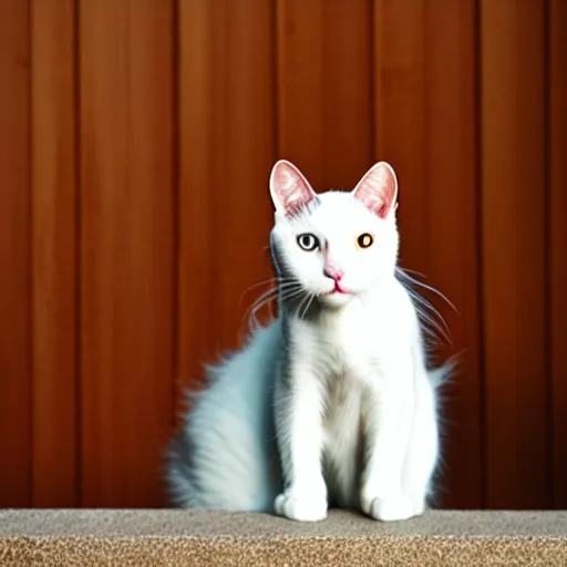 Prompt: white cat photo