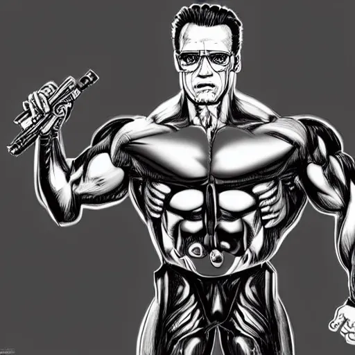 Prompt: arnold schwarzenegger as an animal, the terminator, animation, myazaki, anime, animation, furry