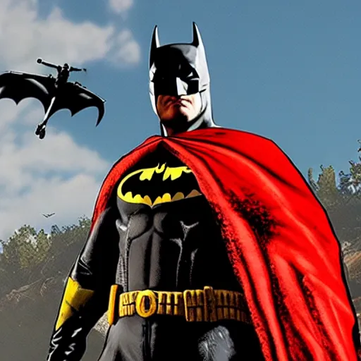 Image similar to batman in red dead redemption 2