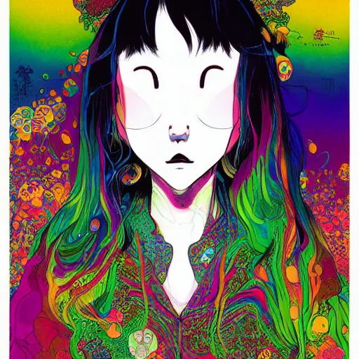 Image similar to a very detailed art of a goddess by inio asano, beeple and james jean, hiroyuki takahashi color scheme, digital art