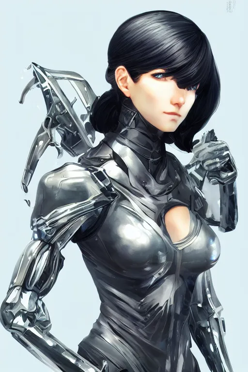 Prompt: female space warrior wrapped in silk, 3d, sci-fi fantasy, intricate, elegant, highly detailed, lifelike, photorealistic, digital painting, artstation, concept art, sharp focus, art in the style of Shigenori Soejima
