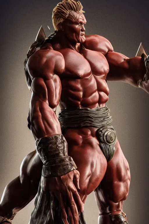 Prompt: photo of upper body delicate sculpture of a hulking herculean muscular dolph lundgren as a humanoid deity, clothed in silk, heavily armoured, fantasy barbarian sunrays, cinematic lighting, photorealistic, octane render, 8 k, depth of field, 3 d sculpted by michelangelo and titian