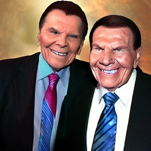 Prompt: god smiting thunder at kenneth copeland