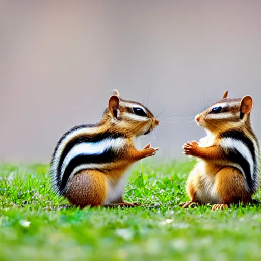 Image similar to two chipmunks fighting over a morsel of food