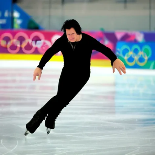 Prompt: glenn danzig ice skating at the olympics