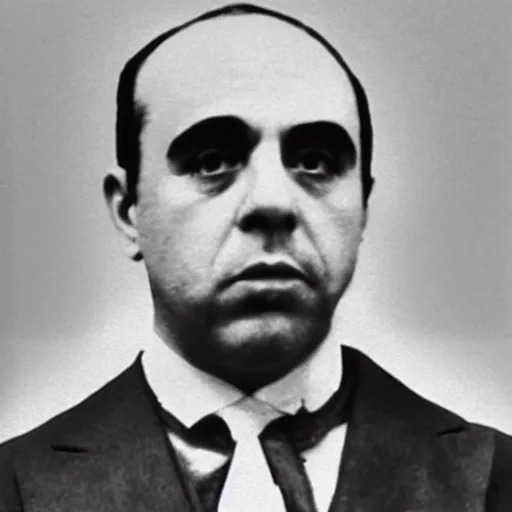 Prompt: Al Capone mugshot 4K details