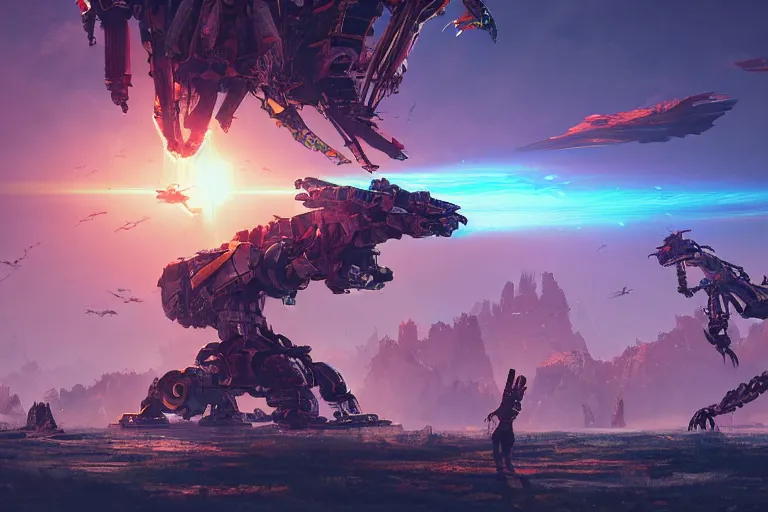 Image similar to sunwing machine mecanical creature robot of horizon forbidden west horizon zero dawn radiating a glowing aura global illumination ray tracing hdr fanart arstation by ian pesty and alena aenami artworks in 4 k