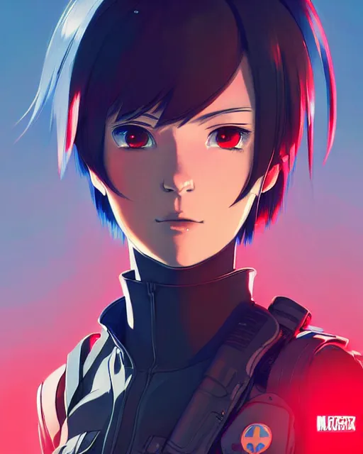 Image similar to soldier in riot gear | very very anime!!!, fine - face, audrey plaza, realistic shaded perfect face, fine details. anime. realistic shaded lighting poster by ilya kuvshinov katsuhiro otomo ghost - in - the - shell, magali villeneuve, artgerm, jeremy lipkin and michael garmash and rob rey