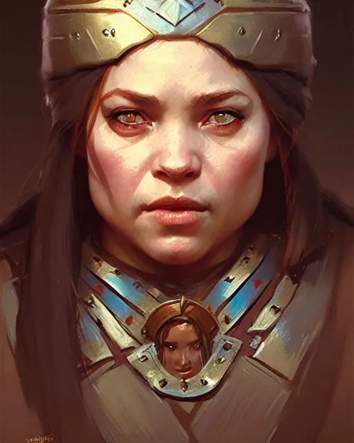 Prompt: a female dwarf chieftes | | realistic shaded, fine details, realistic shaded lighting poster by greg rutkowski, magali villeneuve, artgerm, jeremy lipkin and michael garmash and rob rey