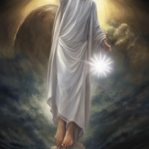 Prompt: jesus christ holding the earth by Charlie Bowater