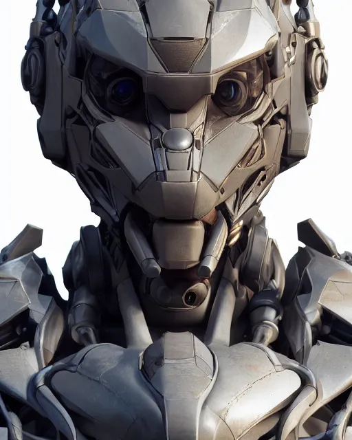 Image similar to a photorealistic 3D render portrait of a humanoid mech concept art with intricate mechanical systems, unreal engine, octane render, vitaly bulgarov artstation, daytoner artstation, complex hard surface shape design, detail grouping, detail echoing, cinematic lighting, hard surface character concept art, mike nash horizon zero dawn, Zbrush hard surface, futuristic mech character design, hyper realism, high detail, depth of field, stunning vfx, smooth gradients, high contrast, stunningly realistic, 8k resolution, cgsociety