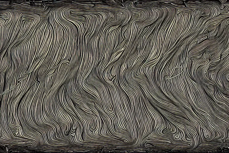 Image similar to in the style of neurographic drawing of a field of horse