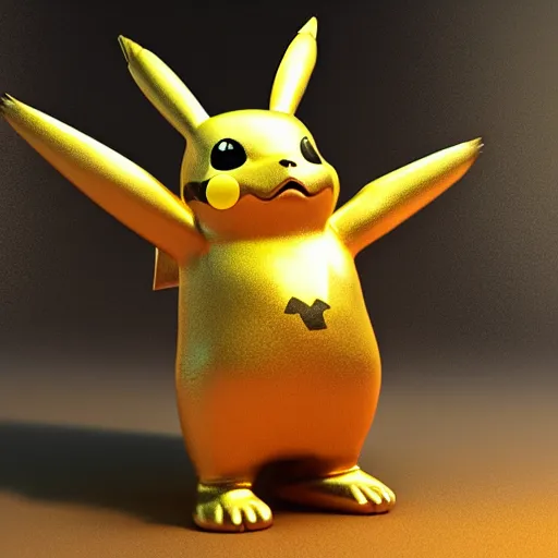 Prompt: a golden statue of Pikachu in a sacred temple, artstation, hyperrealistic, extremely detailed, 8k