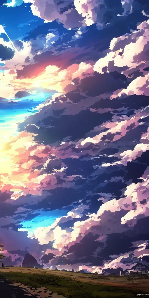 Prompt: look at the sky fall, anime scenery, 4k ultra