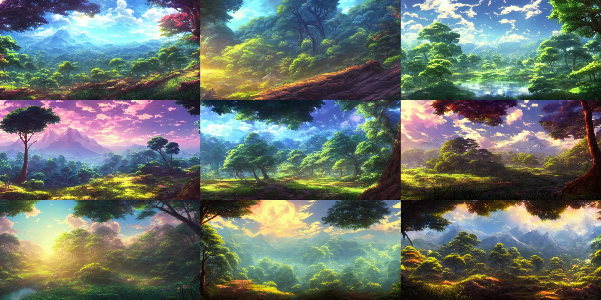 Prompt: A beautiful ultradetailed anime illustration of a A south american forest, 2D Game Background panorama with dramatic sky , Side Scrolling, Seamless, Parallax by makoto shinkai, and thomas kinkade, anime art wallpaper 4k, trending on artstation