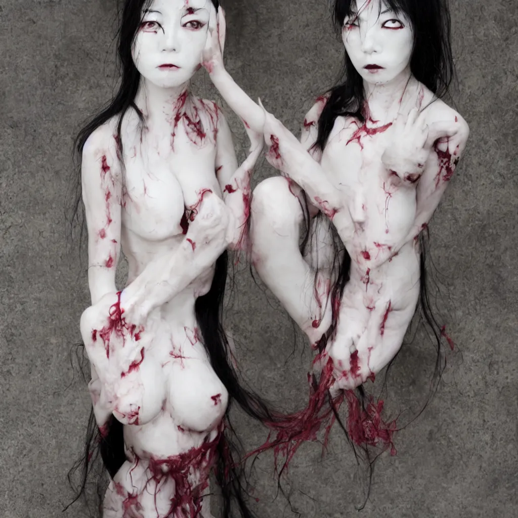 Image similar to pale japanese undead woman