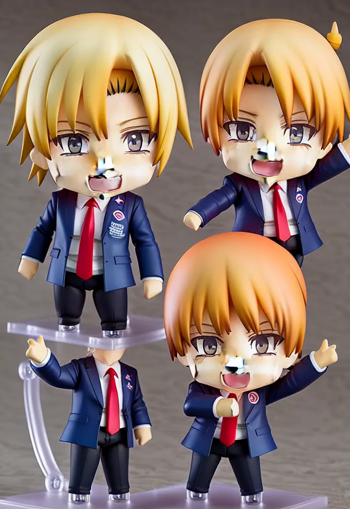 Image similar to An Anime Nendoroid of DONALD TRUMP!!!!!!!!!, Product Photo, 8k, Sharp photo