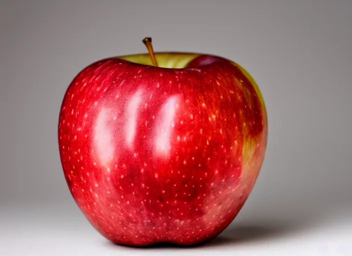 Image similar to photo still of an apple with human teeth, 8 k, studio lighting, 8 5 mm f 1. 8