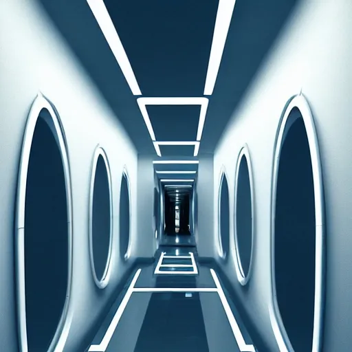 Prompt: a futuristic hallway, digital art, octane renderer, epic composition, hd, 4 k, professional