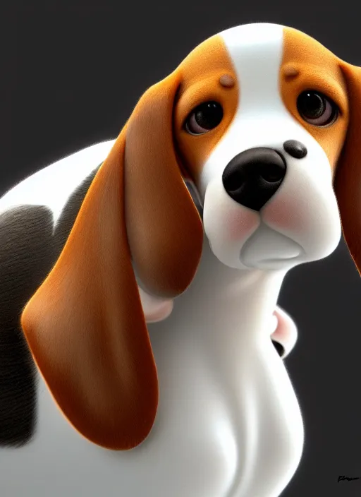 Prompt: beagle puppy, paul kidby, octane render, highly detailed, rim light, art, cinematic lighting, very coherent, hyper realism, high detail, 8 k