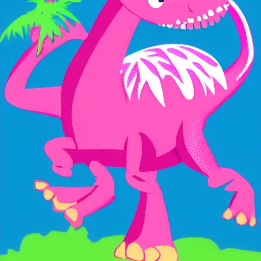 Prompt: pink dinosaur png