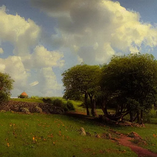 Image similar to The Shire painted by Ivan Kramskoi