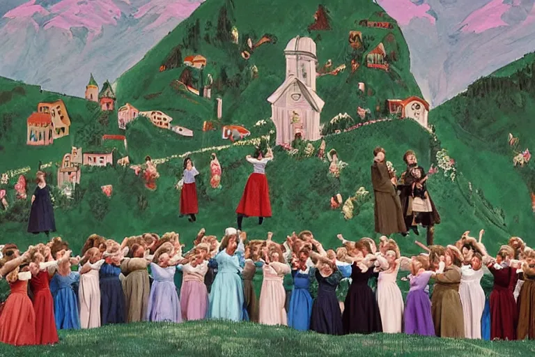 Prompt: still image from the sound of music by lucile hadzihalilovic, ultra detailed, finely detailed