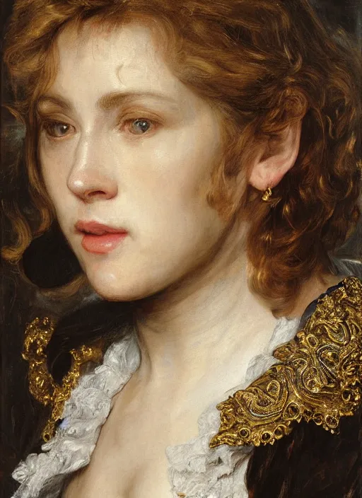 Image similar to , , amy jo johnson ,, Dramatic, Edge, Good, Infused, Backlight, De-Noise, VFX, insanely detailed and intricate, hypermaximalist, facial ,elegant, ornate, hyper realistic, super detailed, by Anthony Van Dyck, by Ivan Shishkin, by John Constable