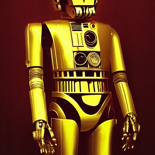 Image similar to portrait of c - 3 p 0 by greg ruthkowski