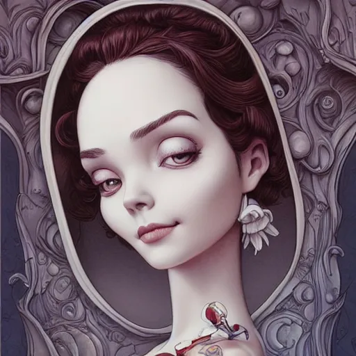 Image similar to Lofi portrait while sleeping, Pixar style by Joe Fenton and Stanley Artgerm and Tom Bagshaw and Tim Burton