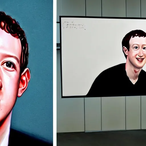 Prompt: hyper realistic, portrait of asian mark zuckerberg, painted by greg rutkowski,