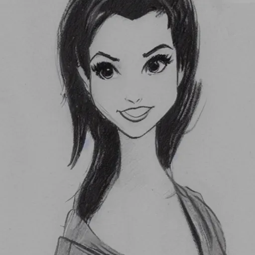 Image similar to milt kahl sketch of victoria justice as princess padme from star wars episode 3