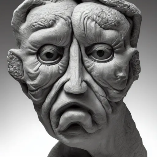 Image similar to surrealism sculpture by enrico ferrarini, face