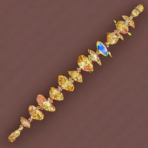Image similar to Multi Faceted Jewel on the top of a golden ornate staff embellished with Diamonds and Opals HDR
